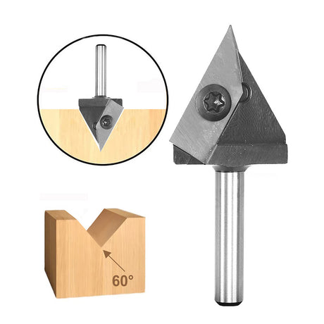 Bit de roteador de ranhura 45 e 60 V com inserção de carboneto