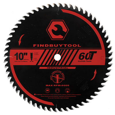 Findbuytool 10-Inch 60-Tooth Saw Blade for Table Saw, Miter Saw