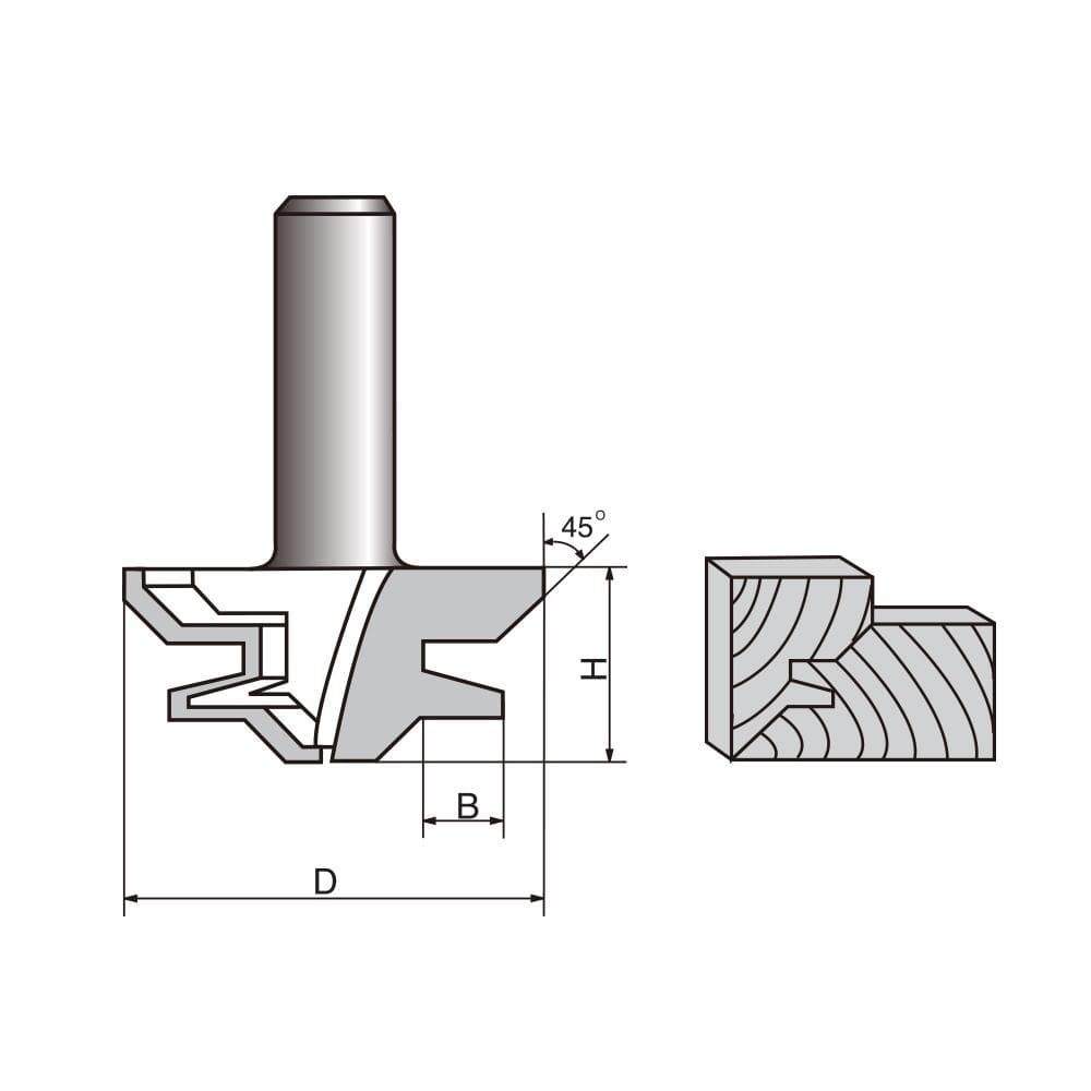 45 Degree Lock Miter Router Bit-2