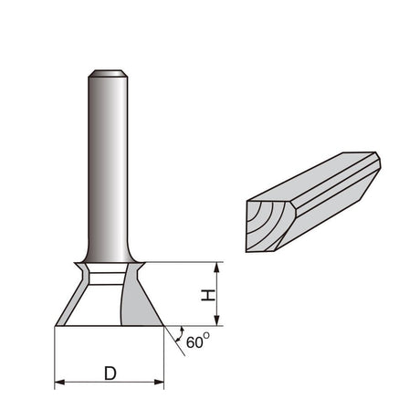 60 Degree Table Edge Router Bit-2