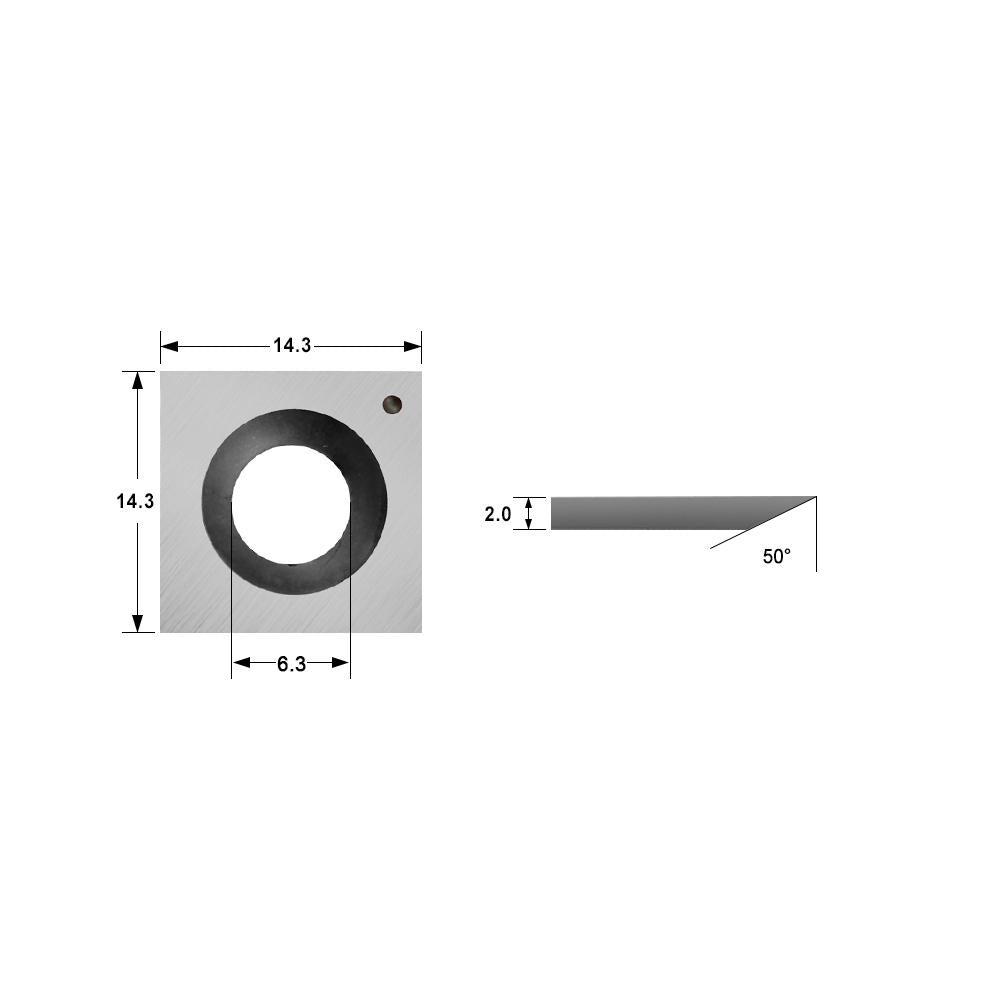 Inserir carboneto Faca para Hafco Woodmaster T-13S espessor helicoidal 14.3x14.3x2.0mm