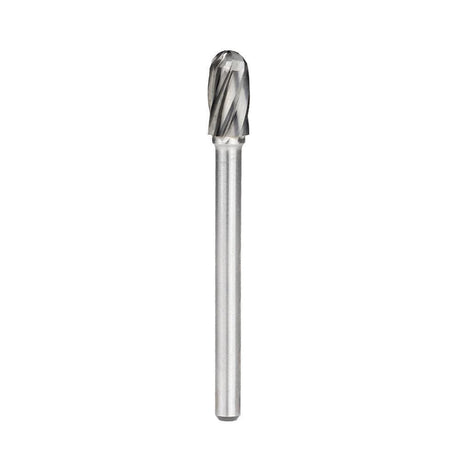 Carbide Burr SC-3NFL4 Cylinderical Ball Nose ALUMIN Range Head D 3/8 x 3/4L, 1/4 Shank, 4-1/3 Inch Full Length-1