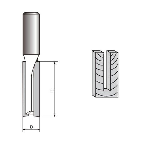 Router reto Bit-10 a 14mm dia. x 35 a 45 mm de altura de corte, haste de 1/2 "