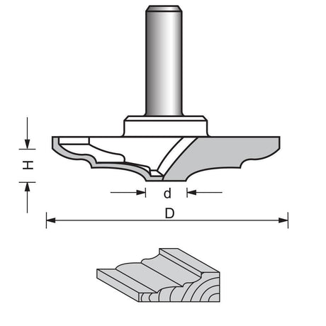 Router de panel convexo bit - 1953