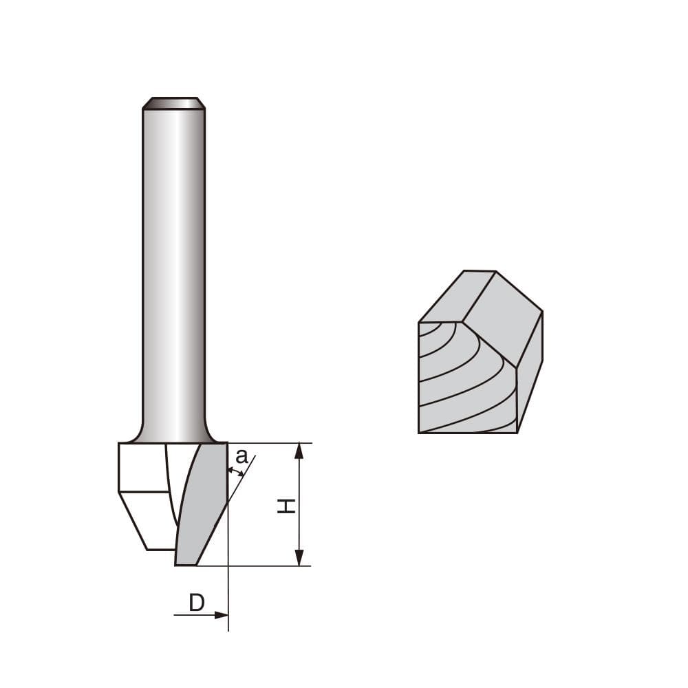 Bevel and Flush Trim Router Bit-Single Flute-2