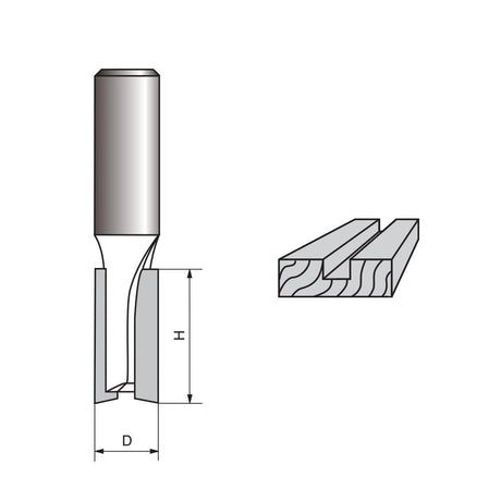 Router reto Bit-6 a 20mm dia. x 20 a 30 mm de altura