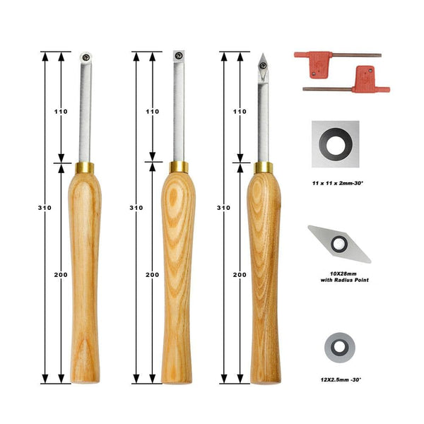 Woodturning Mini Size Carbide Lathe Tool Set of 3 – FindBuyTool